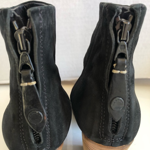 Rag & Bone Newbury black suede wood booties boots shoes - Picture 7 of 15